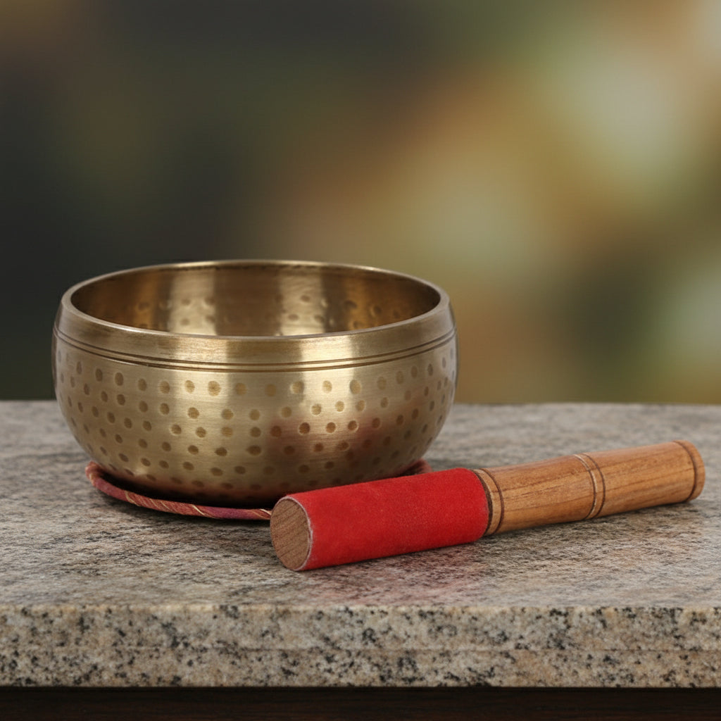 Beaten Brass Singing Bowl — 15 cm for Meditation & Energy Healing