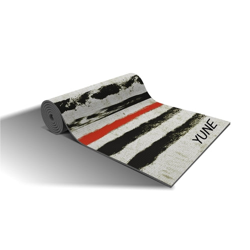 YUNE Yoga Mat - 6mm White Black non-slip and eco friendly