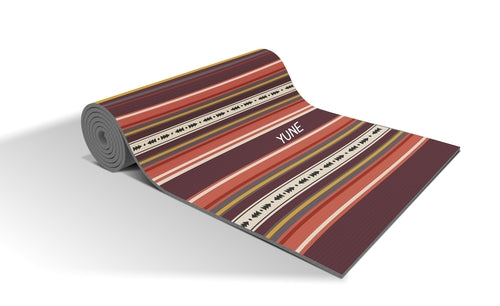 YUNE Yoga Mat - 6mm striped non-slip and eco friendly