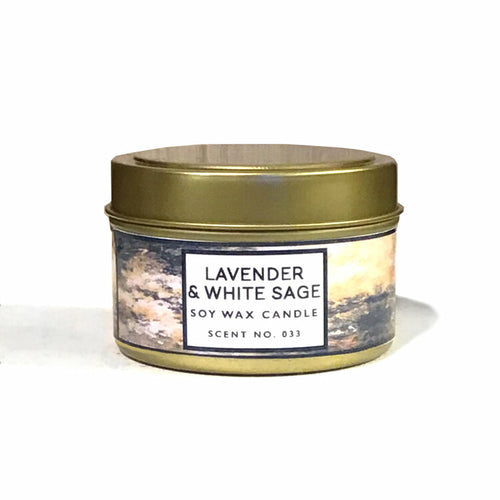 Lavender white sage soy candle