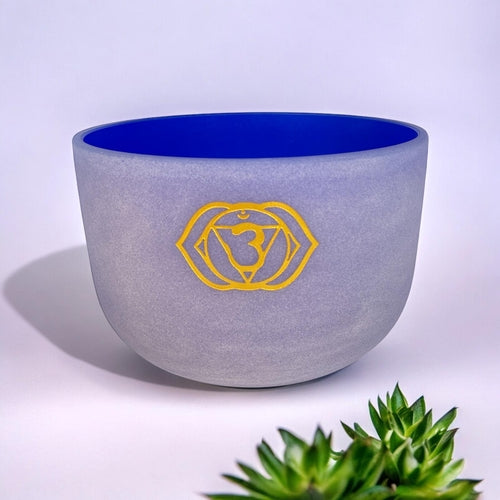 10" Quartz Crystal Singing Bowl - Chakra Symbol: Third Eye