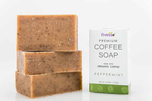 Pack of Three Peppermint Premium Coffee Soap Bars