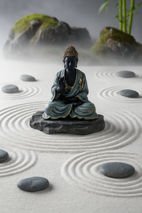 Zen Garden Buddha Statue — Tranquil Decor for Mindful Spaces