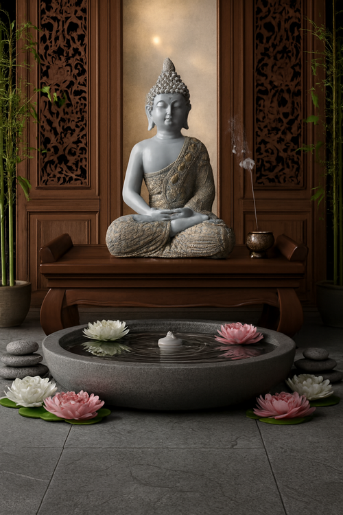 Buddha Meditation Fountain — Tranquil Zen Decor for Home or Spa