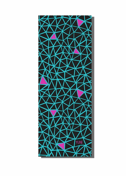 YUNE Yoga Mat - 6mm Black Colour geometric non-slip and eco friendly