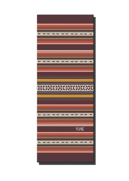 YUNE Yoga Mat - 6mm striped non-slip and eco friendly