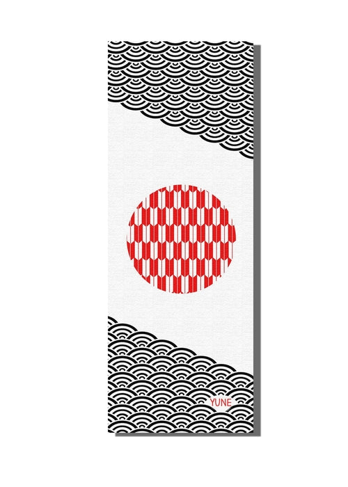 YUNE Yoga Mat - 6mm White Black non-slip and eco friendly