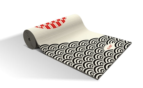 YUNE Yoga Mat - 6mm White Black non-slip and eco friendly